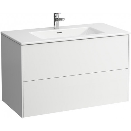 Lavabo PRO S BASE avec meuble sous-vasque, 2 tiroirs, gris signalisation LAUFEN