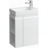 Lave-mains LAUFEN PRO S avec meuble sous-vasque blanc mat, banc trou pour robinet LAUFEN à gauche