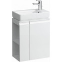Lave-mains LAUFEN PRO S avec meuble sous-vasque, blanc brillant, banc trou pour robinet LAUFEN à gauche