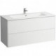 Lavabo PRO S BASE avec meuble sous-vasque, 2 tiroirs, 1 trou pour robinetterie, blanc perle LAUFEN