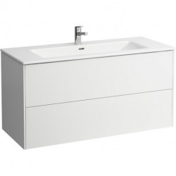 Lavabo PRO S BASE avec meuble sous-vasque, 2 tiroirs, 1 trou pour robinetterie gris signalisation LAUFEN