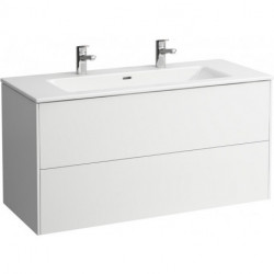 Lavabo PRO S BASE avec meuble sous-vasque, 2 tiroirs, finition 2 trous pour robinetterie, blanc perle LAUFEN