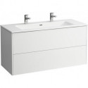 Lavabo PRO S BASE avec meuble sous-vasque, 2 tiroirs, finition 2 trous pour robinetterie, gris signalisation LAUFEN