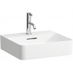 Lave-mains VAL 450 x 420 mm avec trop-plein, version 1 trou pour robinet, blanc mat LAUFEN