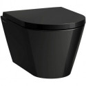 WC suspendu KARTELL COMPACT, sans bride, à fond creux noir LAUFEN