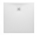 Receveur de douche carré LAUFEN PRO, écoulement latéral 800 x 800 x 29 mm blanc mat LAUFEN