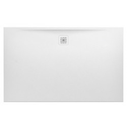 Receveur de douche LAUFEN PRO, rectangulaire, écoulement sur le côté long 1600 x 1000 x 33 mm blanc mat LAUFEN