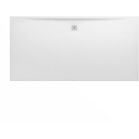 Receveur de douche rectangulaire LAUFEN PRO, bonde côté long 2000 x 1000 x 36 mm blanc mat LAUFEN
