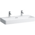 Vasque à poser VAL 950 x 420 mm avec trop-plein, 2 trous pour robinetterie, blanc mat LAUFEN