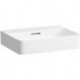 Vasque à poser VAL 550 x 420 mm avec trop-plein, sans trou pour robinet, blanc mat LAUFEN