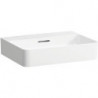 Vasque à poser VAL 550 x 420 mm avec trop-plein, sans trou pour robinet, blanc mat LAUFEN