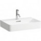 Lavabo VAL 600 x 420 mm avec trop-plein, 1 trou pour robinet, blanc mat LAUFEN