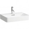 Vasque à poser VAL 600 x 420 mm avec trop-plein, design 3 trous pour robinetterie, blanc mat LAUFEN