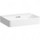 Vasque à poser VAL 600 x 420 mm avec trop-plein, sans trou pour robinetterie, blanc mat LAUFEN