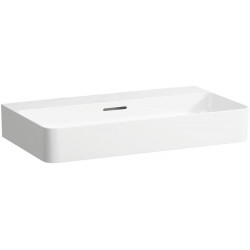 Vasque à poser VAL 750 x 420 mm avec trop-plein, sans trou pour robinetterie, blanc mat LAUFEN