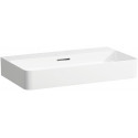 Vasque à poser VAL 750 x 420 mm avec trop-plein, sans trou pour robinetterie, blanc mat LAUFEN