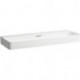 Lavabo VAL 1200 x 420 mm avec trop-plein, sans trou pour robinetterie, blanc mat LAUFEN