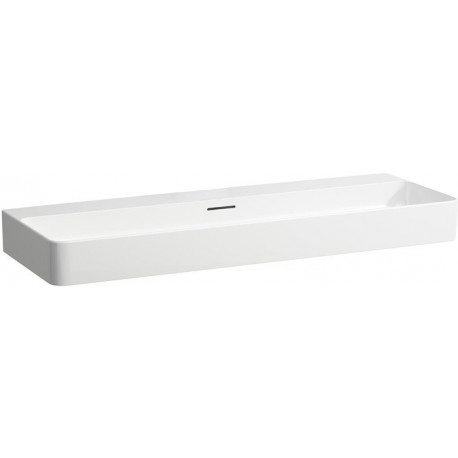 Lavabo VAL 1200 x 420 mm avec trop-plein, sans trou pour robinetterie, blanc mat LAUFEN