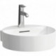 Lave-mains VAL 400 x 425 mm avec trop-plein, 1 trou pour robinetterie, blanc mat LAUFEN