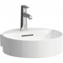 Lave-mains VAL 400 x 425 mm avec trop-plein, sans trou pour robinetterie, blanc mat LAUFEN