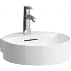 Lave-mains à poser VAL 400 x 425 mm avec trop-plein, sans trou pour robinet, blanc mat LAUFEN