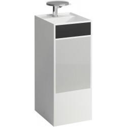 Lavabo KARTELL 375 x 435 x 900 mm, sur pied, sans couvercle, décor LAUFEN noir et gris