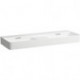 Lavabo double VAL 1200 x 400 mm, sans trous pour robinetterie, avec LAUFEN over white