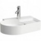 Lavabo VAL 530 x 400 mm, 1 trou pour robinetterie, avec trop-plein blanc LAUFEN