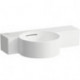 Lave-mains VAL 550 x 315 mm, sans trou pour robinetterie, avec trop-plein blanc mat LAUFEN
