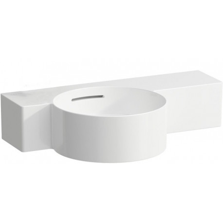 Lave-mains VAL 550 x 315 mm, sans trou pour robinetterie, avec trop-plein blanc mat LAUFEN