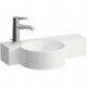 Lave-mains VAL 550 x 315 mm, sans trou pour robinetterie, découpable en blanc LAUFEN