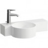 Lave-mains VAL 550 x 315 mm, sans trou pour robinet, recoupable, blanc mat LAUFEN