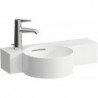 Lave-mains VAL 550 x 315 mm, 1 trou pour robinet, se découpe jusqu'au blanc mat LAUFEN