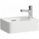 Lave-mains VAL 340 x 220 mm, 1 trou pour robinet, avec trop-plein blanc LAUFEN