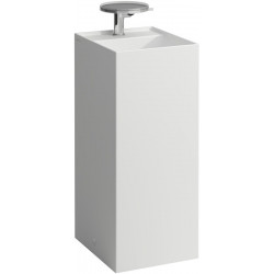 Lavabo KARTELL 375 x 435 x 900 mm, sur pied sans trop-plein, 1 trou pour robinetterie, blanc mat LAUFEN