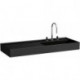 Lavabo KARTELL 1200 x 460 mm, étagère à gauche sans trop-plein, sans trou pour robinetterie noir LAUFEN