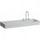 Lavabo KARTELL 1200 x 460 mm, étagère à gauche sans trop-plein, sans trou pour robinetterie gris LAUFEN