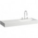 Lavabo KARTELL 1200 x 460 mm, étagère à gauche sans trop-plein, finition 3 trous pour robinetterie blanc mat LAUFEN