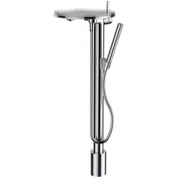 Mitigeur de bain sur pied KARTELL avec disque décoratif chrome transparent LAUFEN