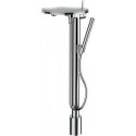 Mitigeur de bain sur pied KARTELL avec disque décoratif chrome transparent LAUFEN