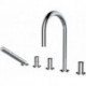 Combinaison de remplissage de baignoire 5 trous KARTELL sans plaque de robinetterie chromée LAUFEN