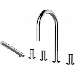 Combinaison de remplissage de baignoire 5 trous KARTELL sans plaque de robinetterie chromée LAUFEN