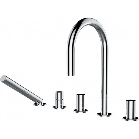 Combinaison de remplissage de baignoire 5 trous KARTELL sans plaque de robinetterie chromée LAUFEN