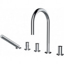 Combinaison de remplissage de baignoire 5 trous KARTELL sans plaque de robinetterie chromée LAUFEN