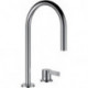 Mitigeur lavabo 2 trous KARTELL sans vidage PVD inox LAUFEN