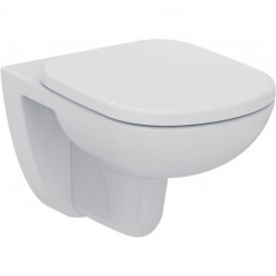 Abattant WC EUROVIT avec couvercle, charnières en acier inoxydable blanc IDEAL STANDARD
