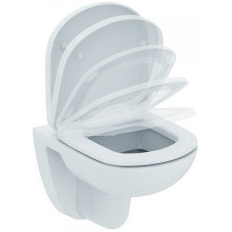 Abattant WC EUROVIT avec revêtement blanc, avec fermeture amortie IDEAL STANDARD