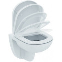 Abattant WC EUROVIT avec revêtement blanc, avec fermeture amortie IDEAL STANDARD