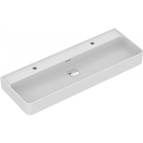 Lavabo STRADA II 2 trous robinetterie, dessous poncé 1200 x 430 x 170 mm blanc IDEAL STANDARD