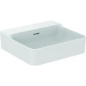 Lavabo CONCA 500x450x165mm, sablé blanc sans trou pour robinetterie, avec trop-plein IDEAL STANDARD
